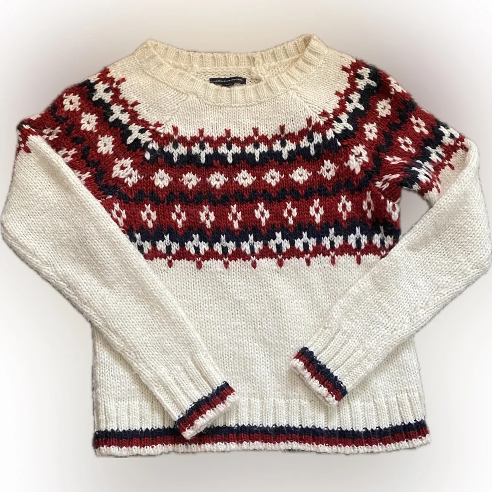 American Eagle washable Wool Sweater 🔥⛷️Great for Hitting the slopes🔥Sm/Med P - Picture 2 of 11